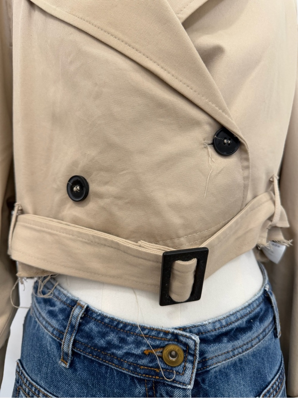NWT Zara Cropped Tan Trench Jacket - Picture 4 of 10
